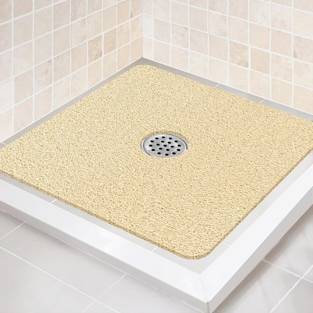 Antislip Douchemat 61 x 61 cm - Zachte Vierkante Badmat voor Badkamer