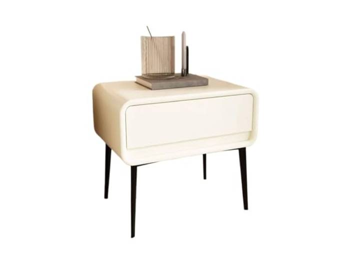 Vielseitig Nachttisch aus Holz, minimalistisch, modern, mit hohen Beinen Kleiner Möbelschrank mit einer Schublade(Weiß,Klein)
