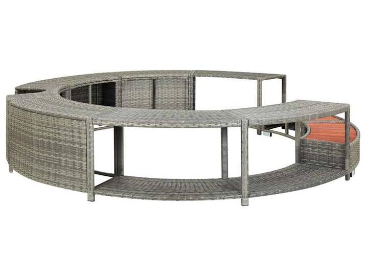 vidaXL Whirlpool-Umrandung Grau Poly Rattan