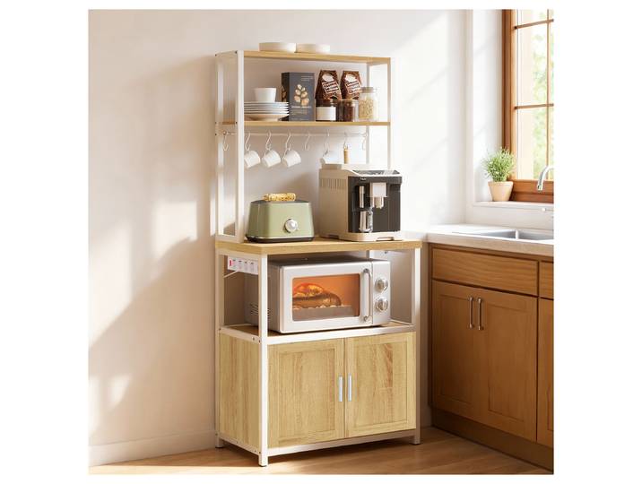 Étagère cuisine Manaoke 60 cm 60 x 170 x 40cm Jaune/Imitation chêne