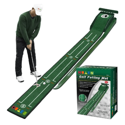 MiniPro Portable Golf Putting Mat Compact Mini Golf Practice Mat For Indoor & Outdoor Use green