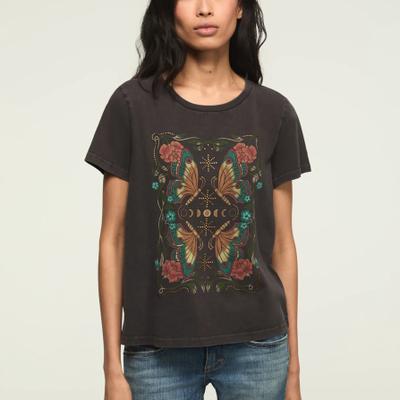 Lucky Brand Mirror Butterfly Classic Crew in Jet Black, Size XL