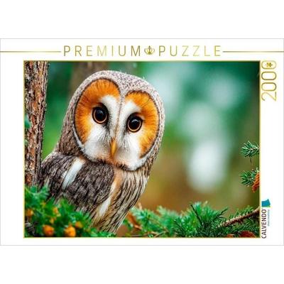 CALVENDO Puzzle Eine aufmerksame Schleiereule | 2000 Teile Lege-Größe 90x67cm Foto-Puzzle für glückliche Stunden