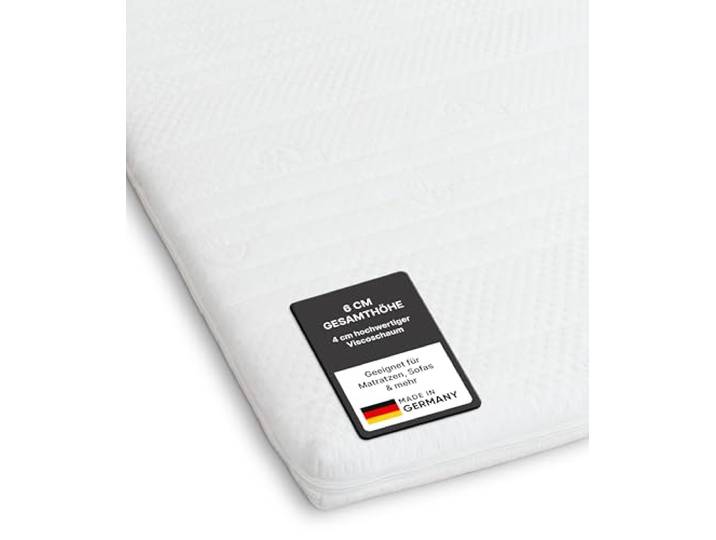 Medicline Viscoelastischer Matratzentopper 160 x 200 cm – Erholsamer Schlaf Dank druckentlastendem Memory-Schaum – Waschbarer Bezug, Allergiker-geeignet, optimale Körperanpassung, Made in DE