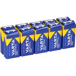 10x VARTA 4022 Industrial 9V Block Batterie 6LR61 - passend für Rauchmelder, Messgeräte & Audio