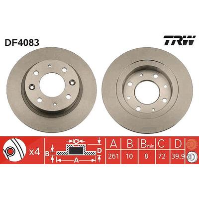 Trw Bremsscheibe [Hersteller-Nr. DF4083] für Kia