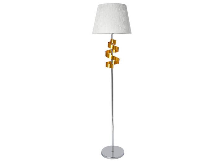Stehleuchte Denis, Chromfarben, Goldfarben, Metall, Kunststoff, 41x168x41 cm, RoHS, Europäischer Sicherheitsstandard, Schnurschalter, einfach zu transportieren, Lampen & Leuchten, Innenbeleuchtung, Stehlampen, Stehlampen