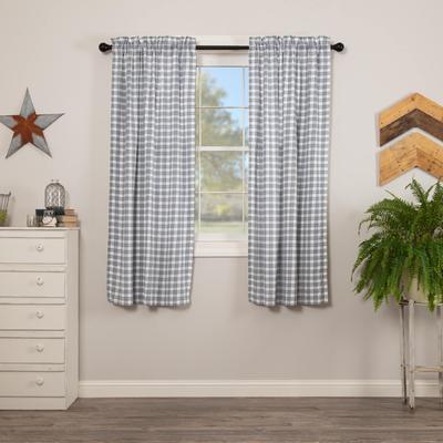 VHC Brands Sawyer Mill Plaid Short Panel Set - Short Panel 63x36 - Short Panel 63x36