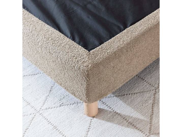 Cache-sommier bouclette intégral beige 140x190 cm