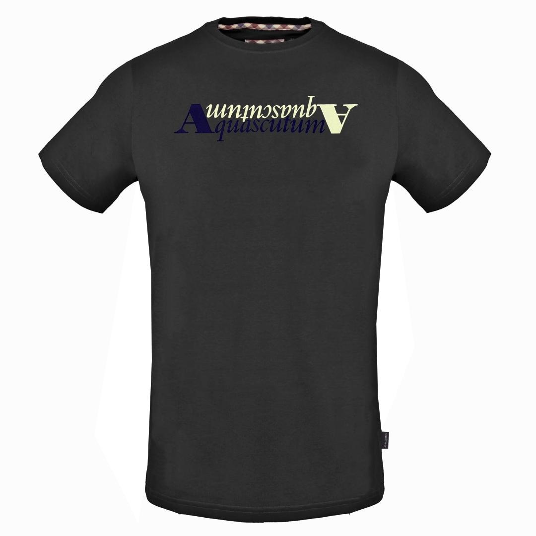 Aquascutum Reflexion Logo Schwarzes T-Shirt