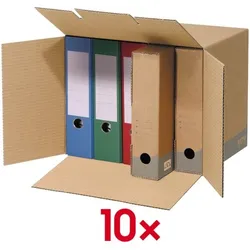 OTTO Office Budget Ablage-Container - 10 Stück braun, 39.5x32.2x29.7 cm
