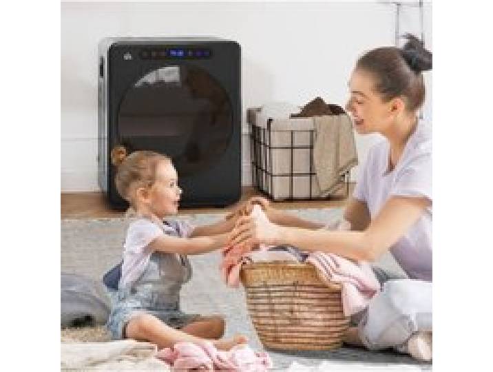 Seche-Linge A Evacuation 4 Kg Noir Mini Seche-Linge Touch FloraGrace Pour Appartement Pose Libre Ou Empilable 49x43x61cm