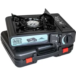 Tragbarer Gaskocher 2200W Camping Randonnée Chantier Gaskartusche Camping Piezozündung Koffer INTEC