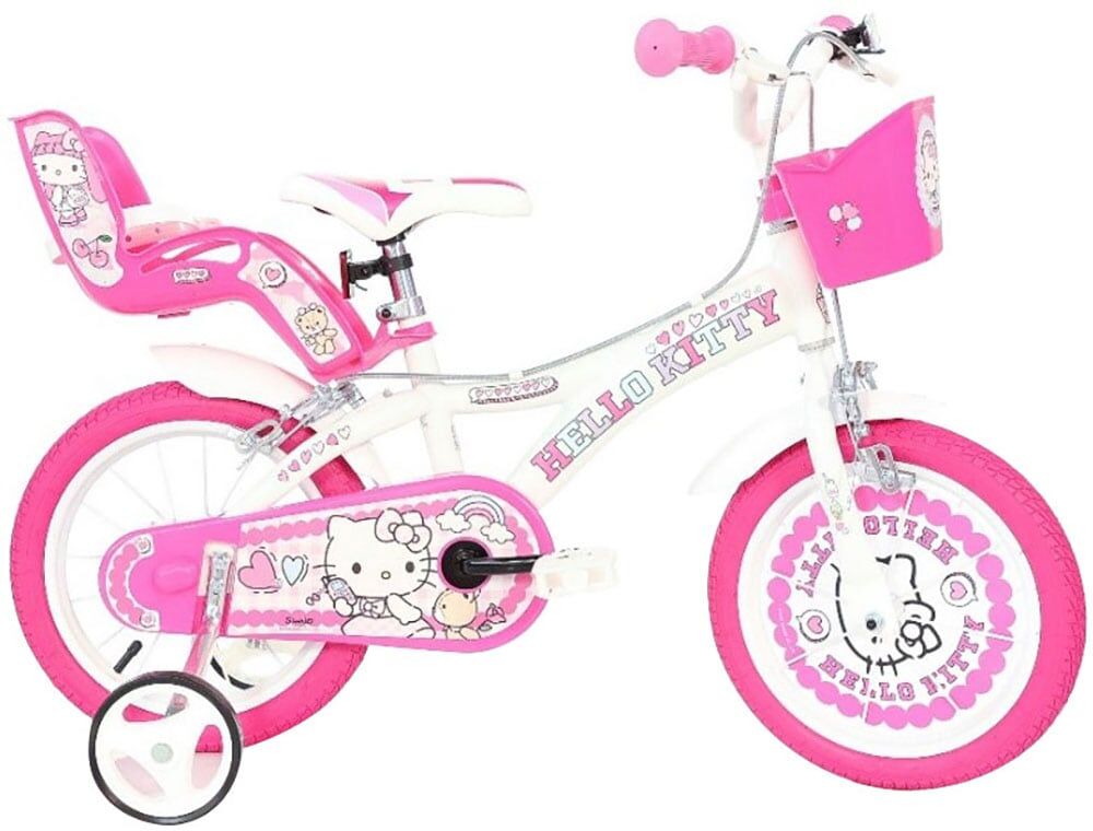 Kinderfahrrad DINO BIKES "Hello Kitty 14" Kinderfahrrad 3-6 Jahre" Gr. 25, pink (weiß), Fahrräder, Kinder, 14 Zoll (35,56cm) hinten: 14 Zoll (35,56cm), Kinderfahrrad weiß 14 Zoll (35,56cm) hinten: 14 Zoll (35,56cm)
