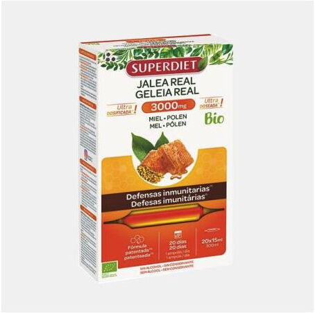 SUPER DIET GELEIA REAL 3000mg, MEL POLEN 20 AMPOLAS