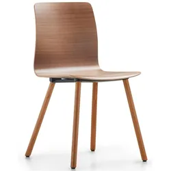 Dauphin Fiore 7580 Vierbeinstuhl mit Holzschale und Holzbeinen frei konfigurierbar