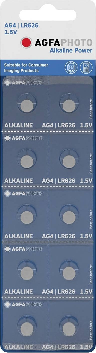 AgfaPhoto Alkaline batterij LR626 AG4, 1,5V, 10 stuks