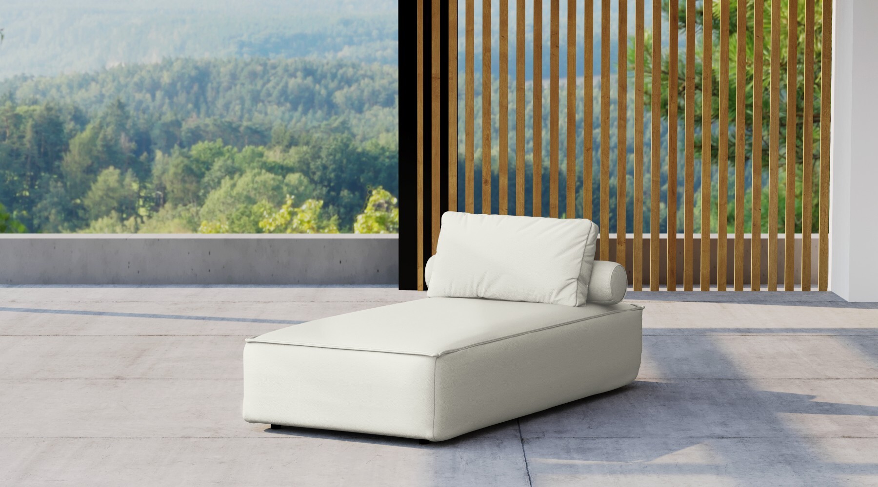 Kaiser Möbel Liegestuhl für den Garten MALIBU, Terrasse, Hof, gemütlich Creme