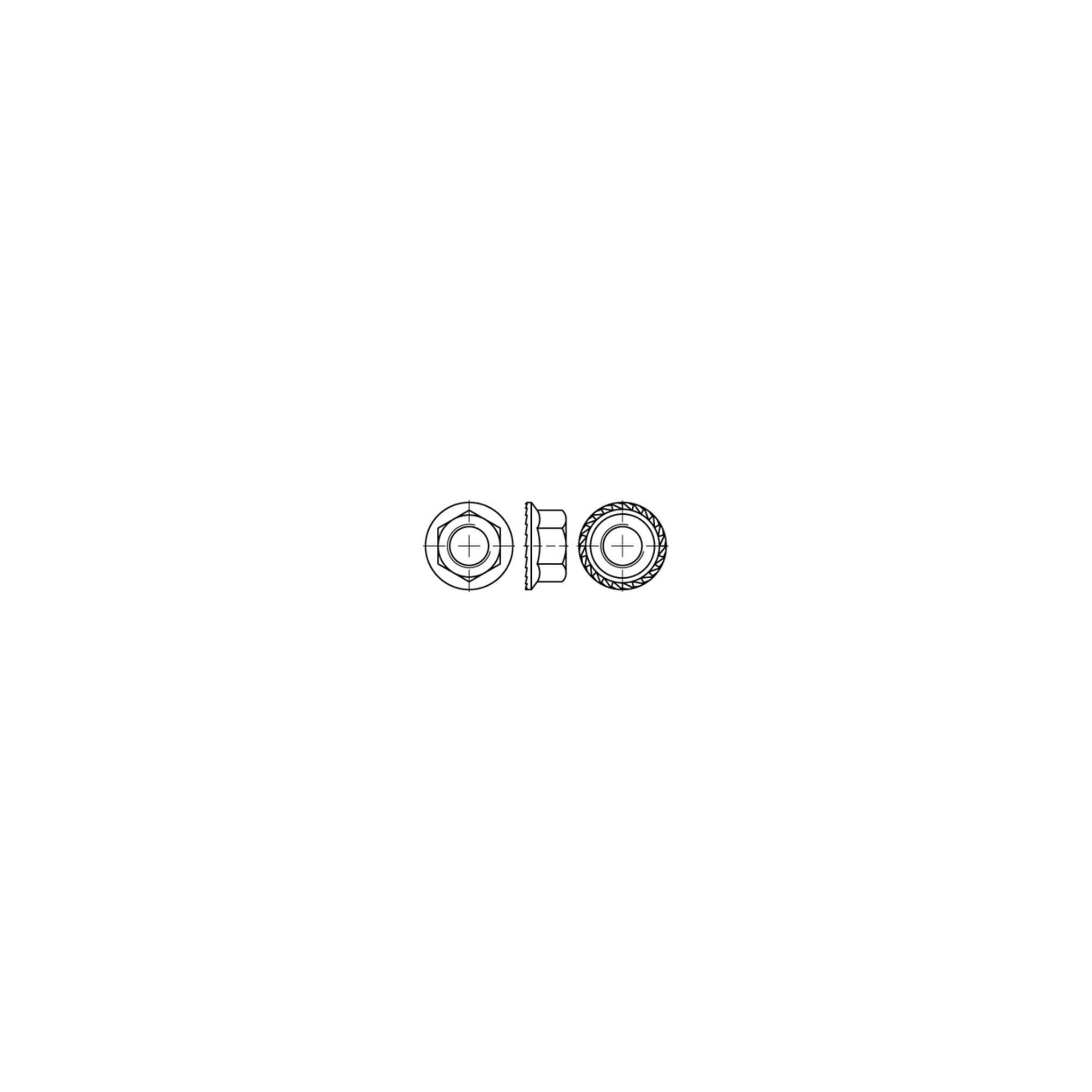 DIN6923 Sechskantmutter mit Sperrverzahnung M8 S, zum Befestigen oder Lösen von Schrauben mit Sechskantkopf, 69238000000000 (069238040080000)