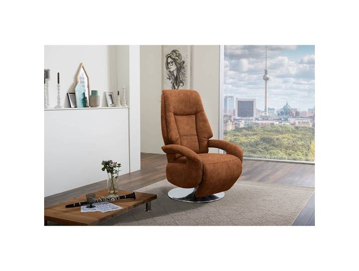Fauteuil relax Givors Marron Microfibre Priya Avec aide au redressement/Fonction relaxation 74 x 114 x 77cm