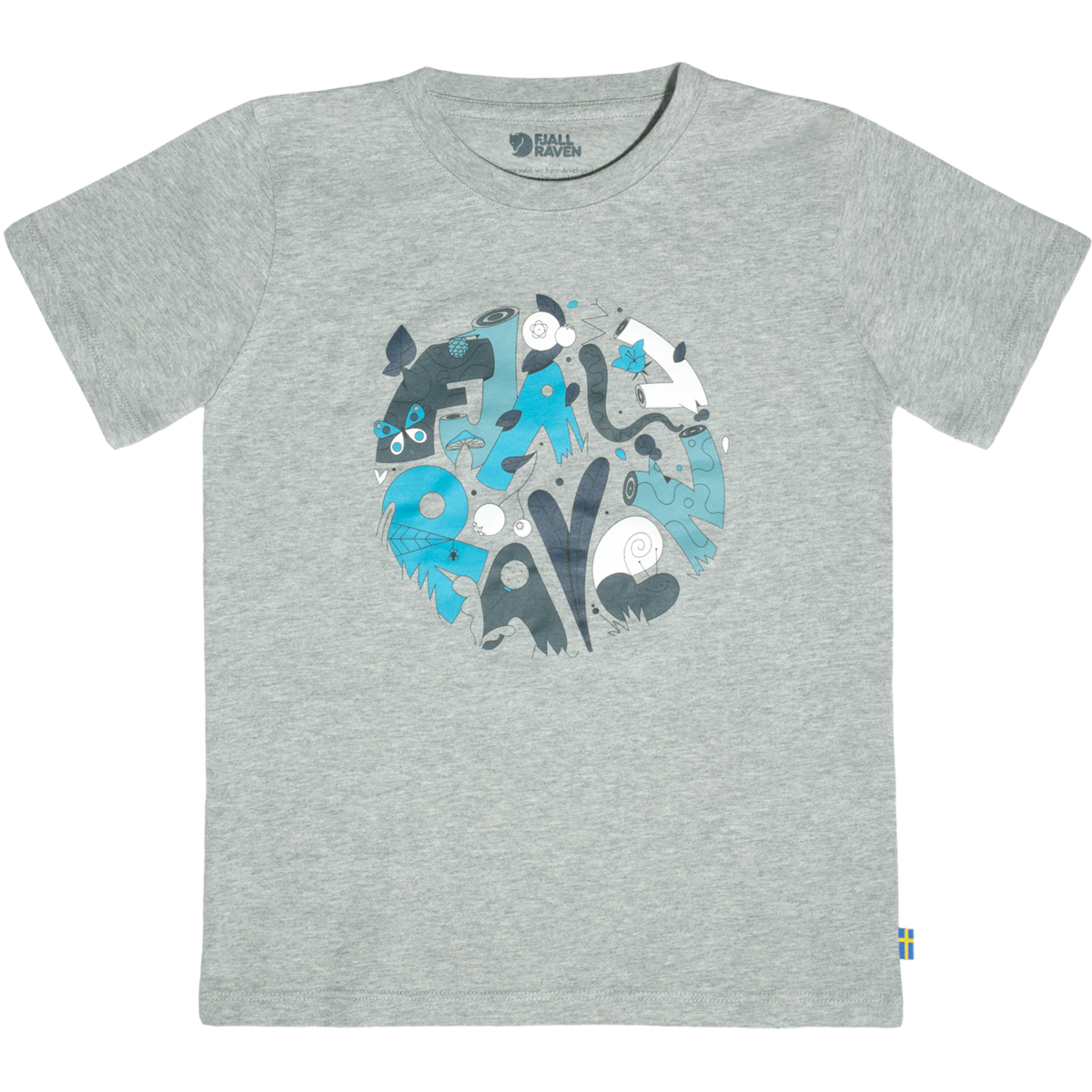 Fjällräven Forest Findings Kinder T-Shirts grau Größe 128 Lifestyle Hautfreundlich