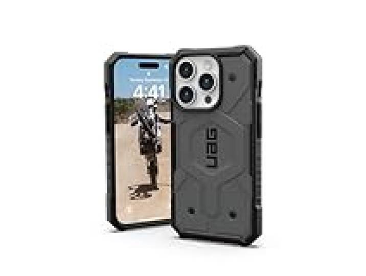 URBAN ARMOR GEAR UAG Coque Compatible avec iPhone 15 Pro 6,1 , Pathfinder argenté, Aimant intégré, Compatible avec Chargeur MagSafe, Coque de Protection Robuste de qualité Militaire résistante aux