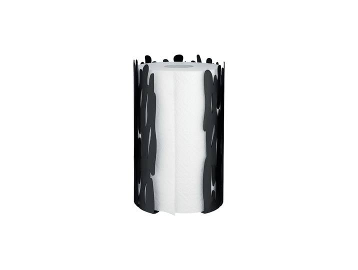 Alessi - Porte-rouleau essuie-tout Bark - Noir - Acier inoxydable laqué - Designer Josef Hoffmann