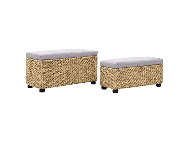 HKLGBVCR Sitzbank-Set, 2 Stück, Wasserhyazinthe, Grau