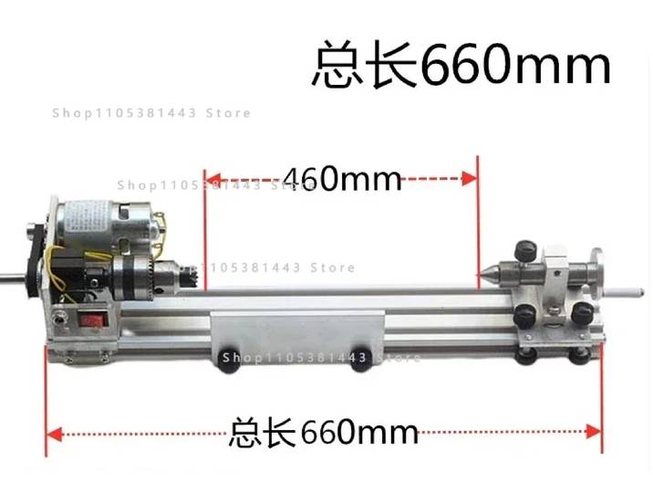 Pour le travail du métal et du bois, mini tour à vitesse variable 220V 80W Machine multifonctionnelle