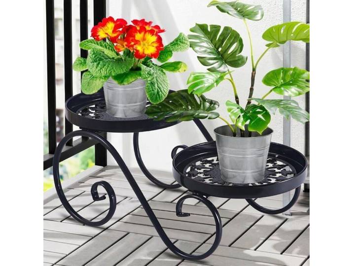 Support plantes - PZCC - 2 Niveaux - Antirouille - Métal - Intérieur/Extérieur