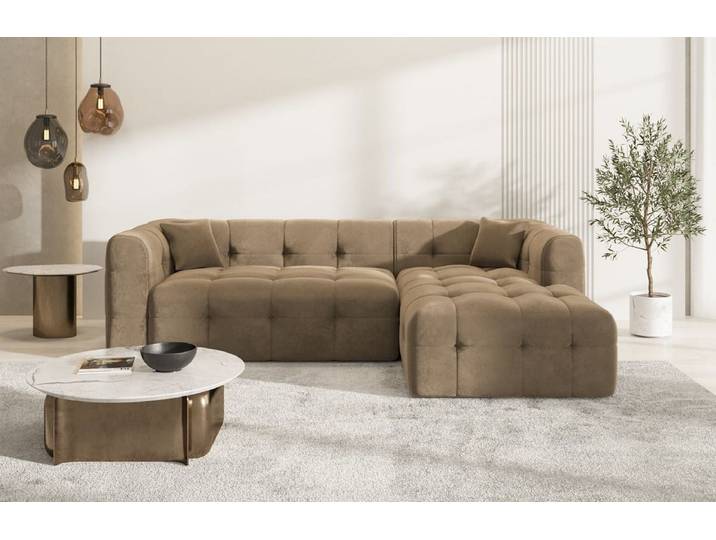Couch Sevilla L-Form in Stoff
