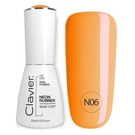 Clavier Luxury Nail Neon Rubber Base N06 10Ml (Orange Rainbow, Base Coat) (39615788)