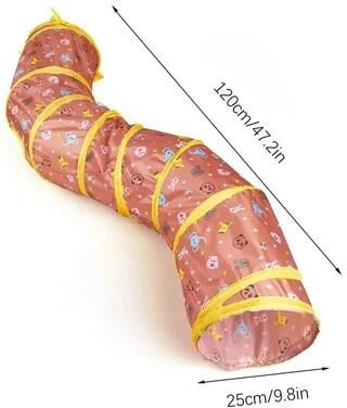 Uplift Essentials S Shape Collapsible Interactive Pet Tunnel s Shape Orange