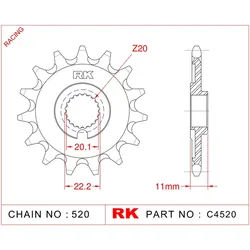 RK Antriebsritzel 4520 13 Zähne
