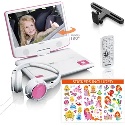 Lenco DVP-920 (DVD Player, Tragbarer DVD-Player), Bluray Player + DVD Player, Pink, Mehrfarbig, Weiss