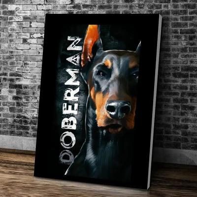 Inspired Living Black & White Doberman Wall Art Fashion Dog Canvas Print For Modern Living Room Decor 15x20cmframeless 6