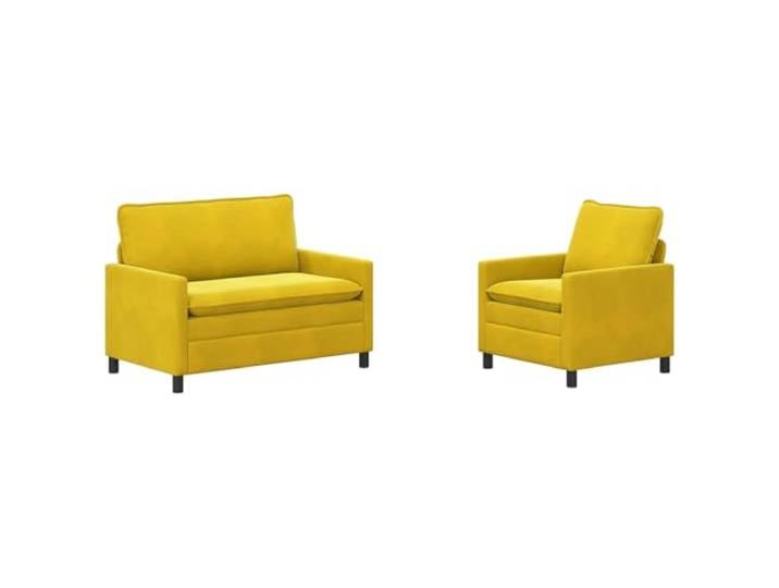 Makastle Sofa Couch 2er Set Gelb Samt