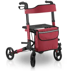 Aluminium Rollator Vital mit Sitz - Rot