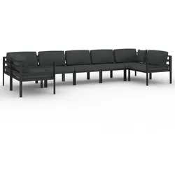 Helloshop26 - Gartenmöbel-Set 7-teilig mit Kissen anthrazitfarbenes Aluminium 02_0017064