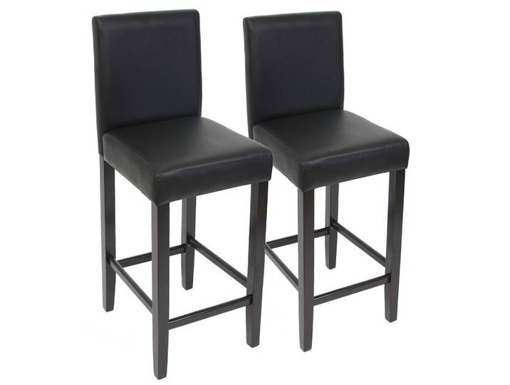 Jamb Barhocker Schwarz 2er-Set, Textil, 41x109x50 cm, Esszimmer, Barmöbel, Barhocker