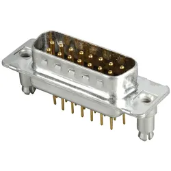 D-SUB ST 15 CLIP - D-SUB-Stecker,15-polig,Print,Clip,gedr. Kontakte