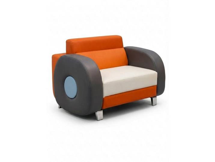 Xlmoebel Loungesessel Moderne Vintage-Loungesessel in Mehrfarbig mit weichem Kunstleder (1-St), Made in Europa
