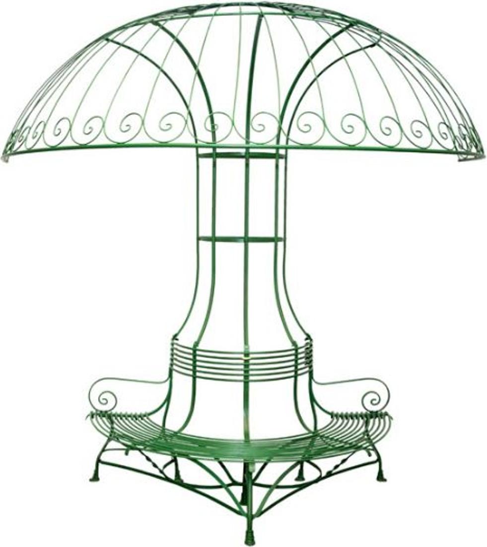 Casa Padrino Bank mit Halbsonnenblende Durchmesser 2,68 x H. 2,7m - Luxus Gartenmöbel
