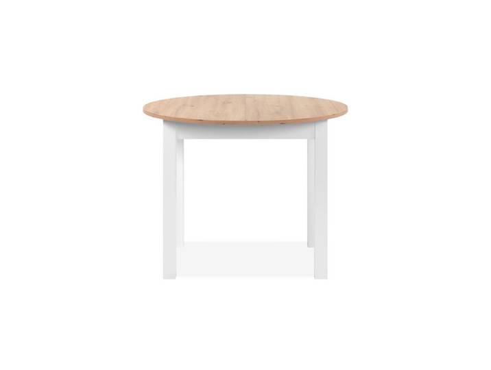 Table ronde extensible 100/140 DORA Imitation chêne et blanc
