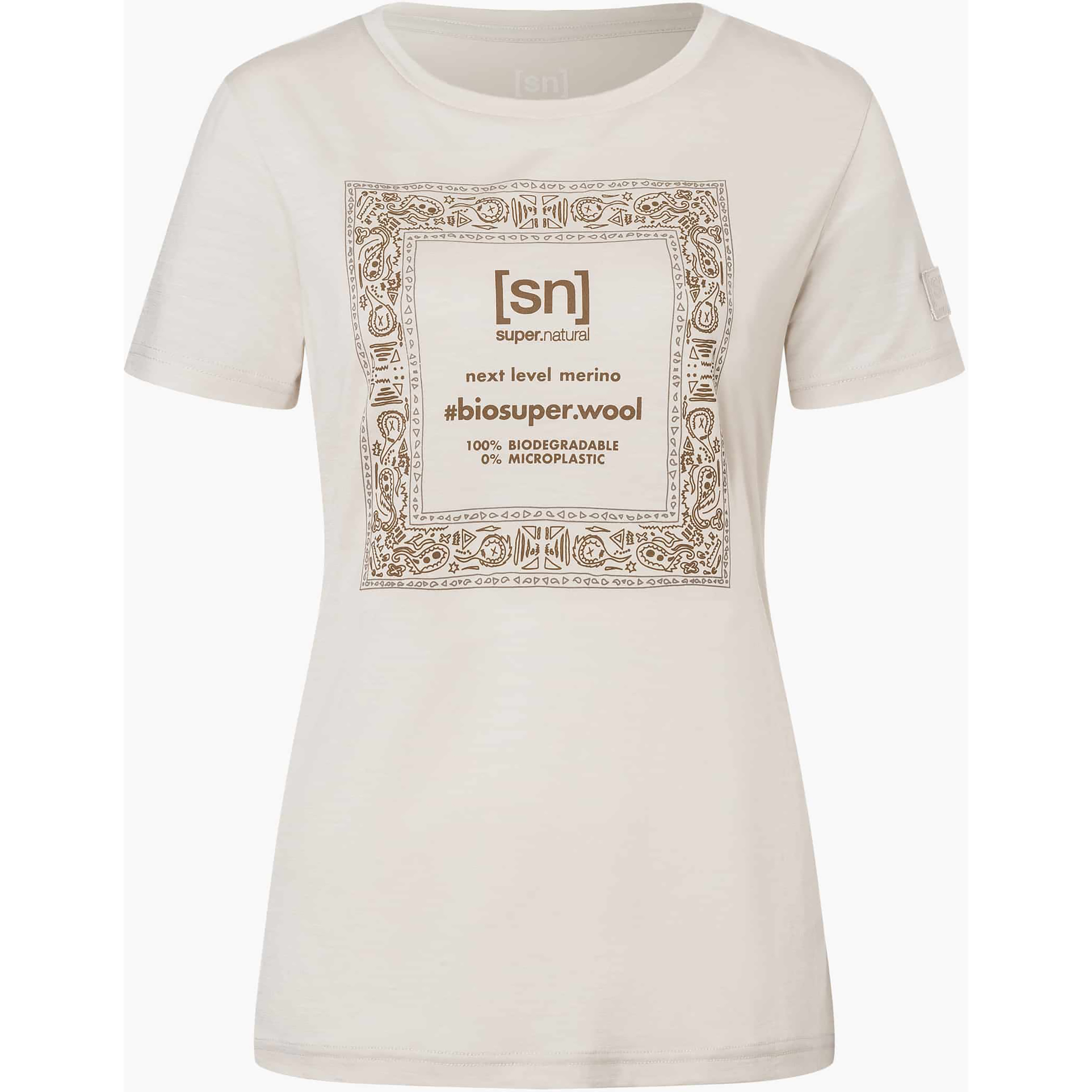 Super.Natural Bandana J Damen T-Shirts weiss Größe S Trekking Hautfreundlich Merinowolle
