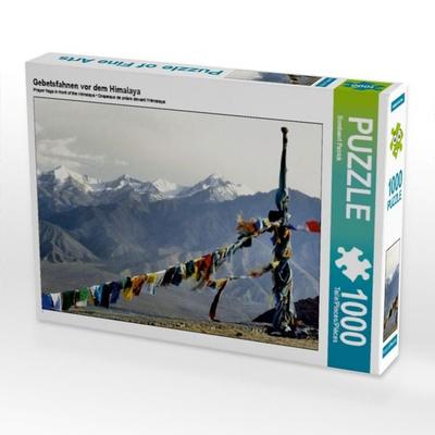 CALVENDO Puzzle Gebetsfahnen vor dem Himalaya | 1000 Teile Lege-Größe 64 × 48 cm Foto-Puzzle für glückliche Stunden