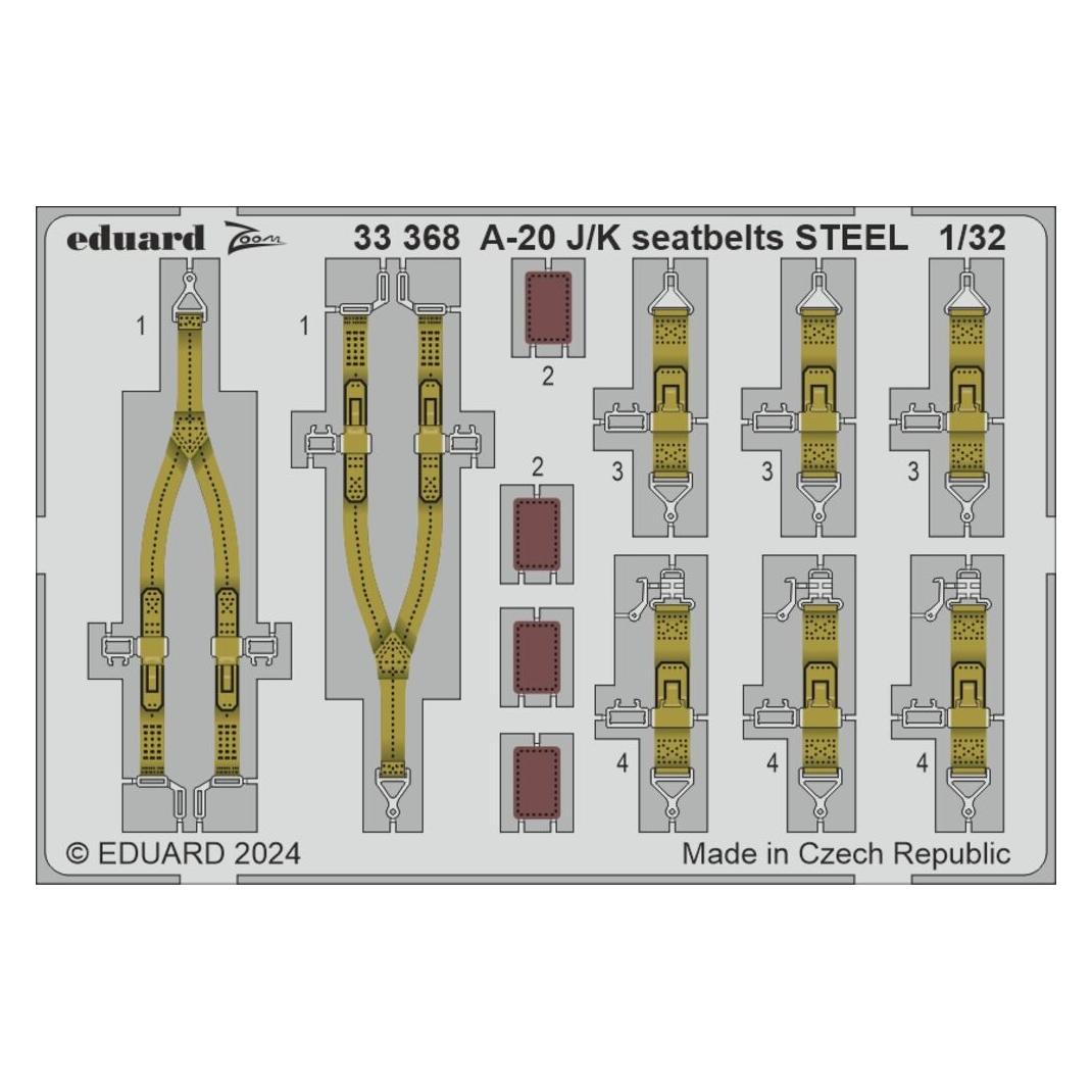 Eduard A-20J/K seatbelts STEEL HKM (33368)