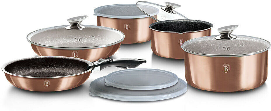 Berlinger Haus 11 - Piece Non-Stick Cookware Set Rose Gold 11