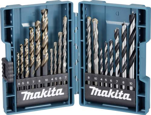 Makita B-49432 18teilig Universal-Bohrersortiment Metall, Stein, Beton, Holz, Mauerwerk 4.0 mm, 5.0 mm, 6.0 mm, 7.0 mm, 8.0 mm