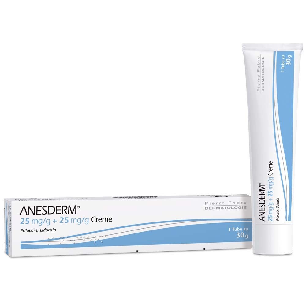 Anesderm 25 mg/g + Creme 30 g